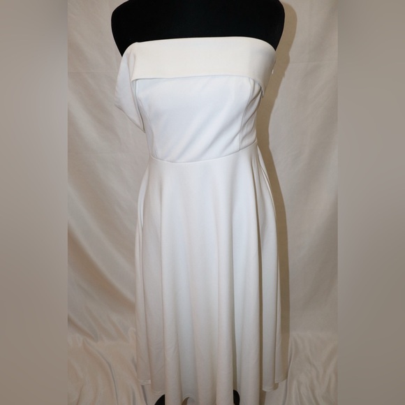 Lulu’s Sweet Elegance White Off-Shoulder Dress Women’s Small - Picture 4 of 9